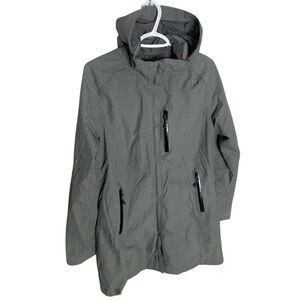 WIND RIVER Grey Hyper Dri Raincoat She’ll Jacket Hood Outerwear Size Medium